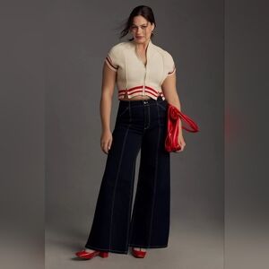 The Delaney Clean-Seamed High-Rise Wide-Leg Jeans by Maeve